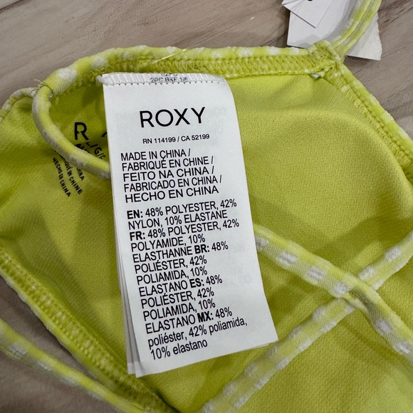 NWT Roxy Beautiful Sun Bralette Bandeau Limeade Yellow Large - Picture 8 of 9